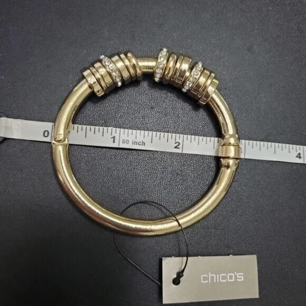 Chico's gold tone bangle bracelet 6.5